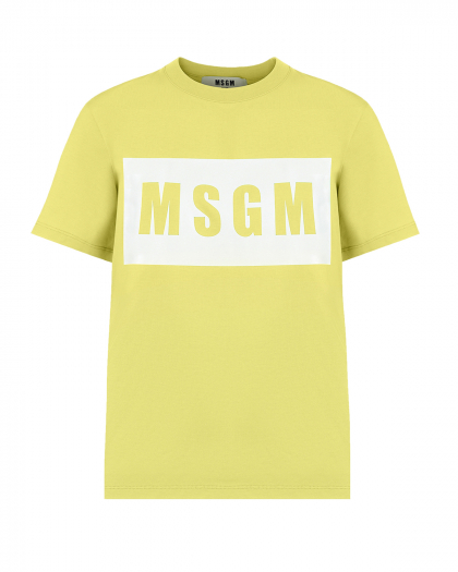 Желтая футболка с логотипом MSGM | Фото 1