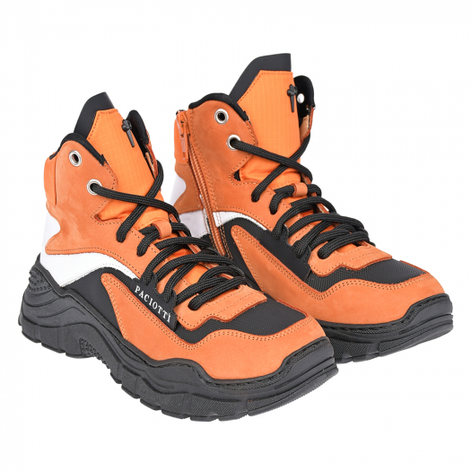 Оранжевые высокие кроссовки Cesare Paciotti | Фото 1