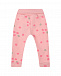 Розовые спортивные брюки с принтом &quot;яблоки&quot; Sanetta Kidswear | Фото 2