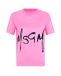 Розовая футболка из хлопка MSGM | Фото 1