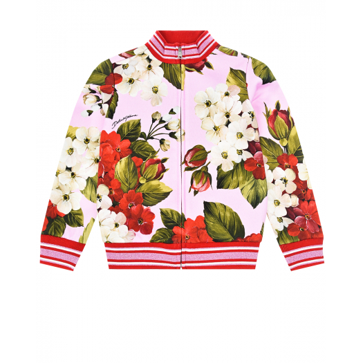 Куртка спортивная с принтом &quot;Герань&quot; Dolce&Gabbana | Фото 1
