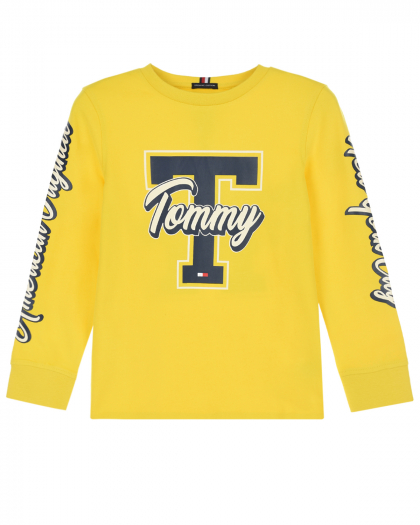 Желтая толстовка с логотипом Tommy Hilfiger | Фото 1