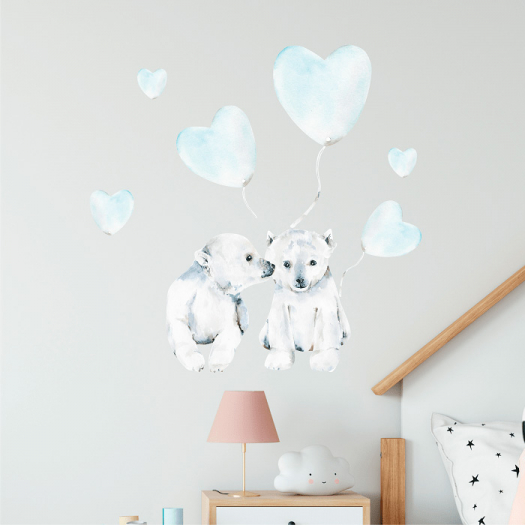 Наклейки &quot;Белые медведи&quot; голубой Kotya Motya design | Фото 1