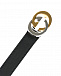 Черный ремень с пряжкой в виде логотипа GUCCI | Фото 4