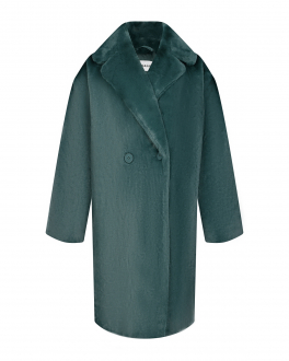 Темно-зеленое пальто из эко-меха Parosh Зеленый, арт. D430963 022 VERDE BOTTIGLIA | Фото 1