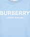 Голубая футболка с белым логотипом Burberry | Фото 3
