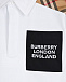 Белая футболка-поло со вставкой в клетку Burberry | Фото 3