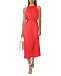Платье сатиновое с поясом, красное Pietro Brunelli | Фото 5