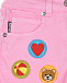 Розовые шорты с вышивкой &quot;значки&quot; Moschino | Фото 3