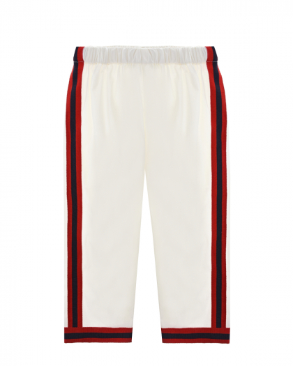 Белые брюки с красными лампасами GUCCI | Фото 1