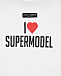 Белая футболка с принтом &quot;I love supermodel&quot; Dolce&Gabbana | Фото 3