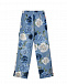 Голубые брюки с цветочным принтом Monnalisa | Фото 2
