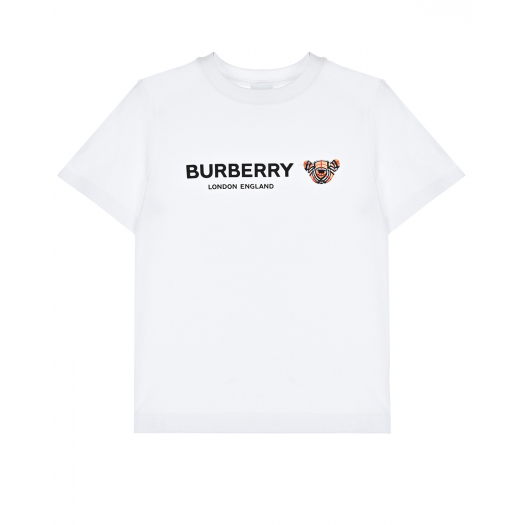 Белая футболка с принтом &quot;Thomas Bear&quot; Burberry | Фото 1