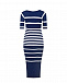 Синее платье в белую полоску Pietro Brunelli | Фото 5