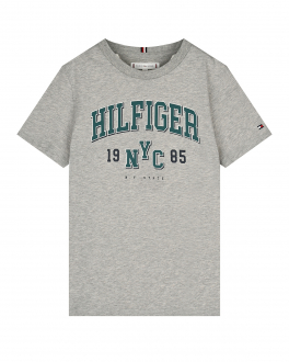 Серая футболка с принтом &quot;HILFIGER 19NYC85&quot; Tommy Hilfiger Серый, арт. KB0KB07021P01 LIGHT GREY | Фото 1