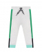 Серые спортивные брюки с зелеными лампасами  | Фото 1