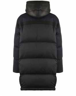 Черное пальто с меховой отделкой Yves Salomon Мультиколор, арт. 21WEM006XXM15W B2436 NOIR/INK | Фото 2