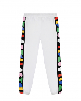 Белые спортивные брюки с брендированными лампасами Stella McCartney Белый, арт. 603457SRJ21 9000 PURE  9000 | Фото 2