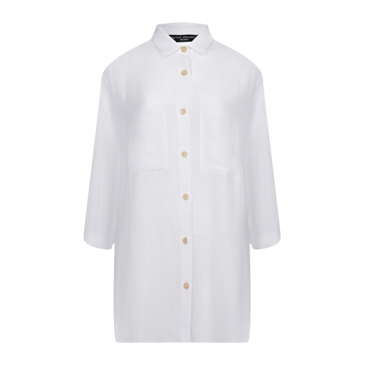 Белая рубашка с накладными карманами Pietro Brunelli | Фото 1