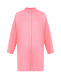 Розовая рубашка oversize c рукавом реглан 120% Lino | Фото 1