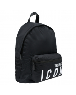 Черный рюкзак с принтом &quot;ICON&quot;, 39x28x11 см Dsquared2 Черный, арт. DQ1681 D005T DQ900 | Фото 2