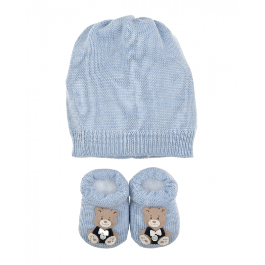 Набор подарочный: шапка и пинетки, голубой Story Loris | Фото 1