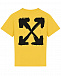 Желтая футболка с черным логотипом Off-White | Фото 2