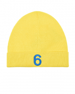 Желтая шапка с вышитым лого MM6 Maison Margiela Желтый, арт. M60279 MM061 M6200 | Фото 1