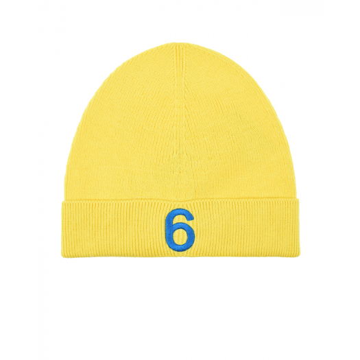 Желтая шапка с вышитым лого MM6 Maison Margiela | Фото 1