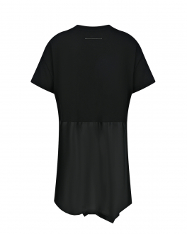 Черное платье с короткими рукавами MM6 Maison Margiela Черный, арт. M60110 MM040 M6900 | Фото 2