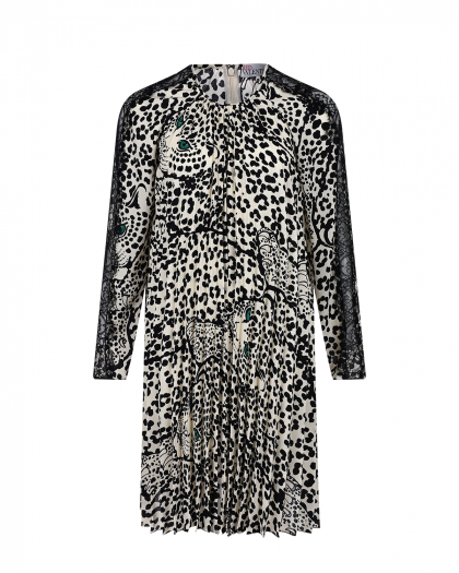 Плиссированное платье с леопардовым принтом  | Фото 1