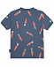 Темно-синяя футболка с принтом &quot;морковки&quot; Sanetta Kidswear | Фото 2