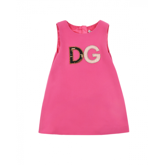 Розовое платье с крупным логотипом Dolce&Gabbana | Фото 1
