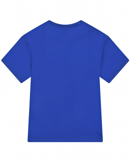 Синяя футболка с желтым лого Dolce&Gabbana Синий, арт. L4JTEY G7H3H B0315 | Фото 2