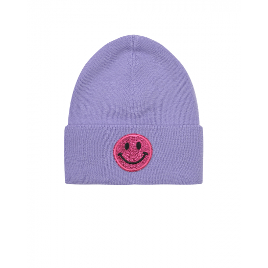 Фиолетовая шапка с розовым смайлом Regina | Фото 1