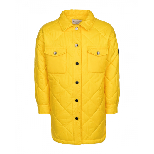 Желтая стеганая куртка с накладными карманами Ermanno Scervino | Фото 1