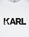 Белая футболка с черным принтом Karl Lagerfeld kids | Фото 3