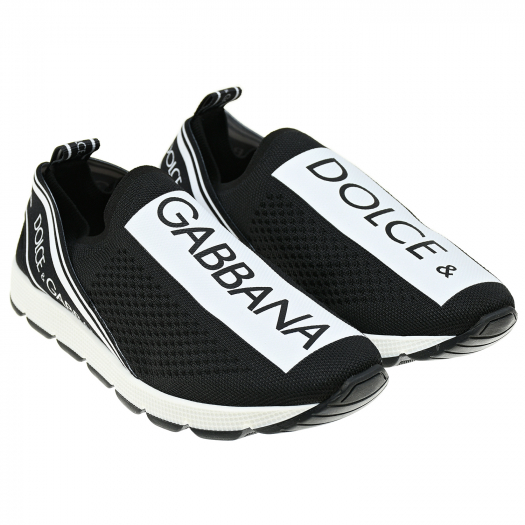 Черные кроссовки-носки с логотипом Dolce&Gabbana | Фото 1