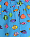 Бирюзовые шорты для купания с принтом &quot;рыбки&quot; Saint Barth | Фото 3