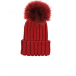 Красная шапка с меховым помпоном Catya | Фото 1