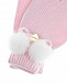 Розовые перчатки с белыми помпонами Il Trenino | Фото 3