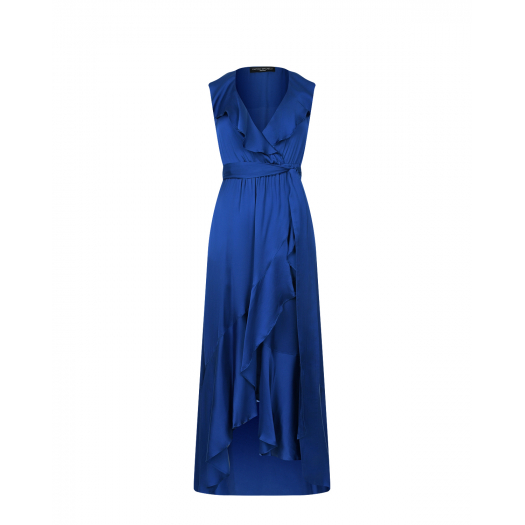 Синее платье с воланом Pietro Brunelli | Фото 1