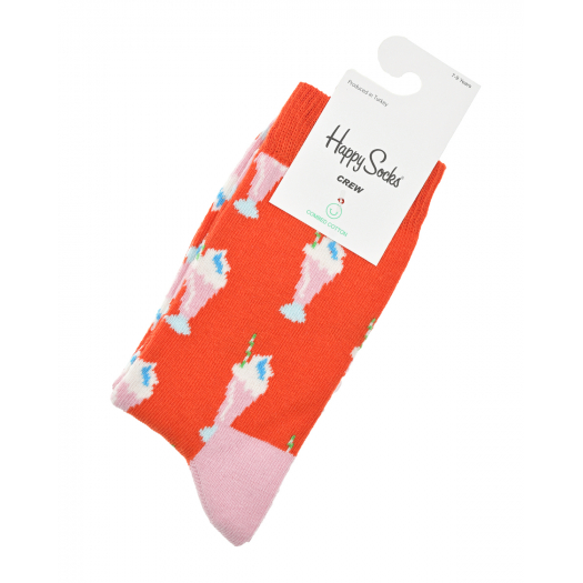 Красные носки с декором &quot;мороженое&quot; Happy Socks | Фото 1