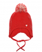 Красная шапка со стразами и помпоном Il Trenino | Фото 1