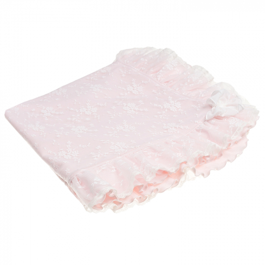 Розовый плед с вышивкой Aletta | Фото 1