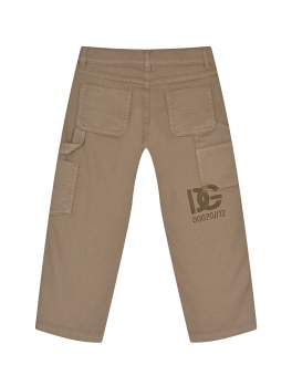 Бежевые брюки из плотного габардина Dolce&Gabbana Бежевый, арт. L43P87 LY064 M4840 | Фото 2
