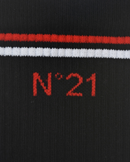 Черные носки с полосками No. 21 Черный, арт. N214A4 N0027 BLACK+RED+ 0N90A | Фото 2