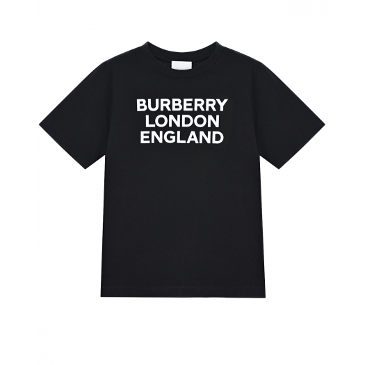 Черная футболка с белым принтом &quot;burberry london england&quot;  | Фото 1