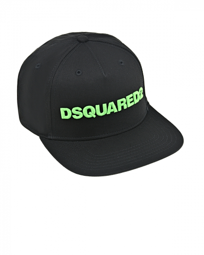 Черная бейсболка с зеленым логотипом Dsquared2 | Фото 1