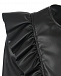 Черная куртка из экокожи с оборками Monnalisa | Фото 3